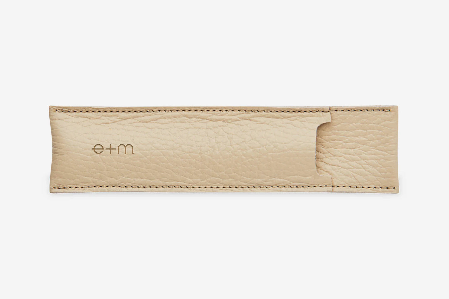 E+M Leather Pen Case - Stone | Flywheel | Stationery | Tasmania