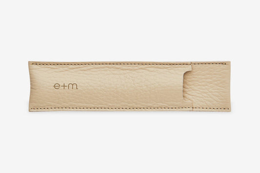 E+M Leather Pen Case - Stone | Flywheel | Stationery | Tasmania