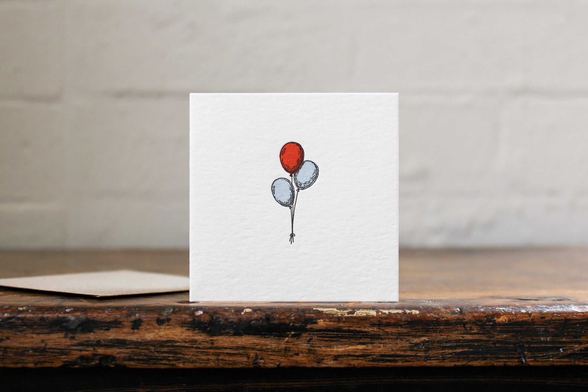 Letterpress Notecard - Balloons | Flywheel | Stationery | Tasmania