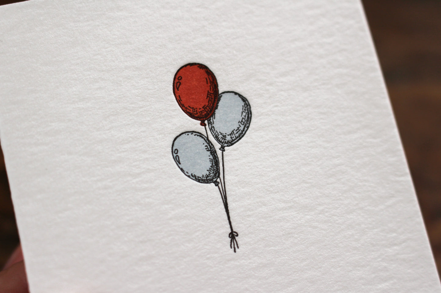 Letterpress Notecard - Balloons | Flywheel | Stationery | Tasmania