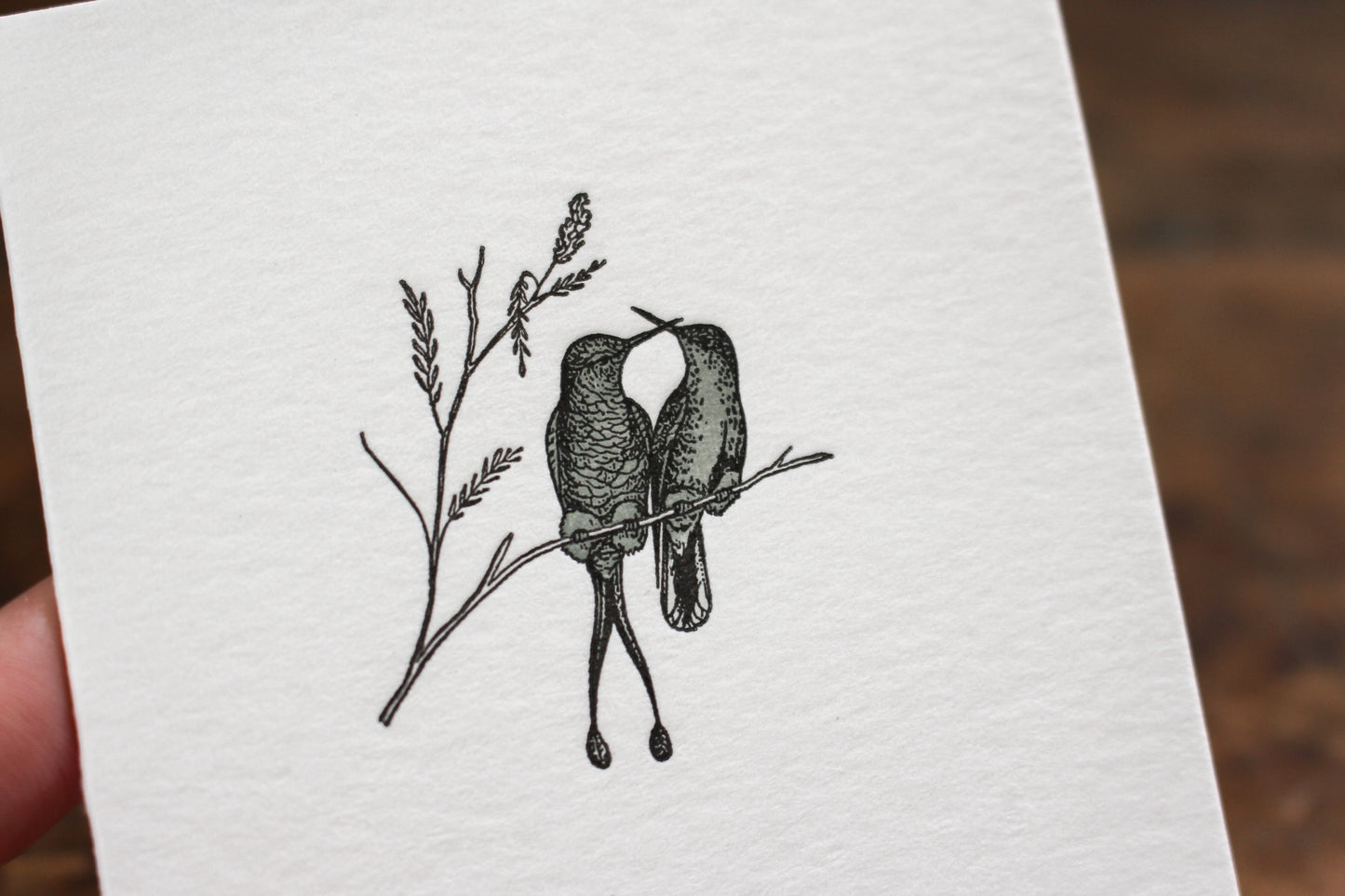 Letterpress Notecard - Hummingbirds | Flywheel | Stationery | Tasmania