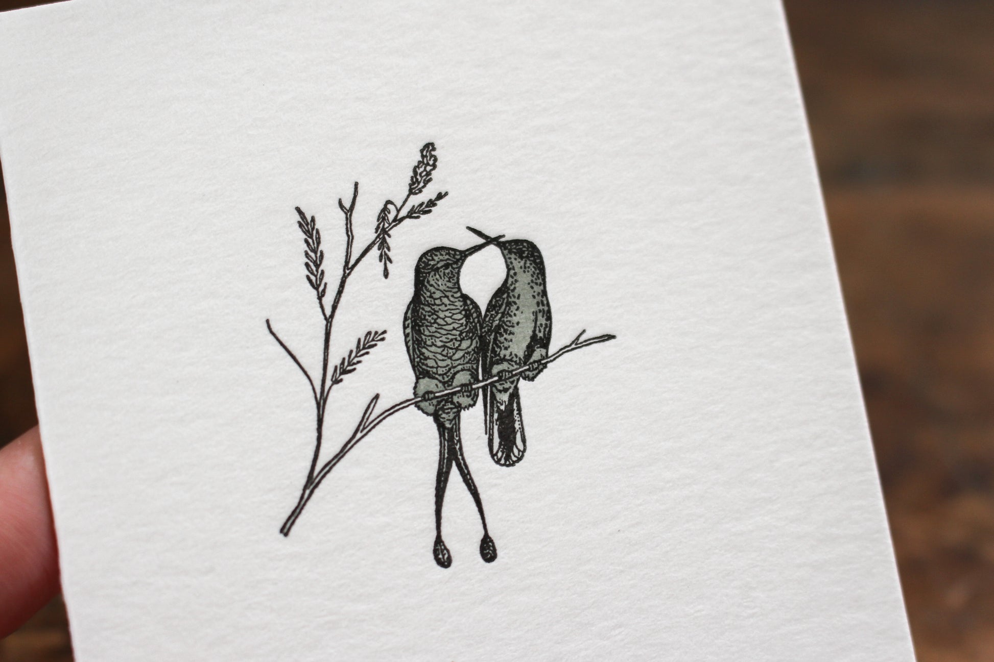 Letterpress Notecard - Hummingbirds | Flywheel | Stationery | Tasmania