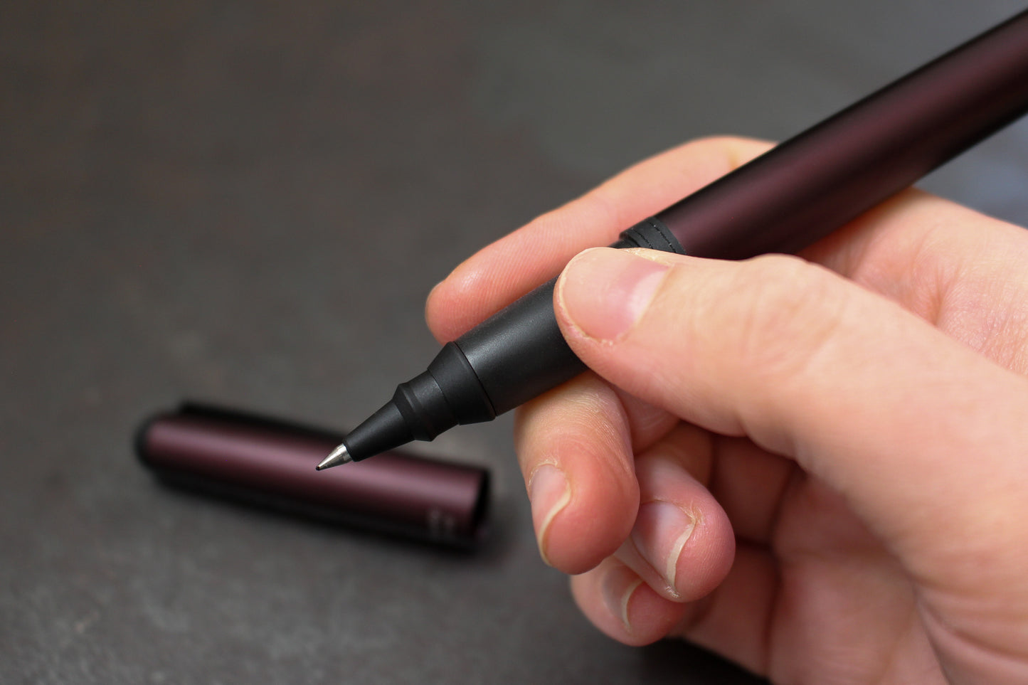 OHTO CR01 Ceramic Roller Pen - Matte Wine | Flywheel | Stationery | Tasmania