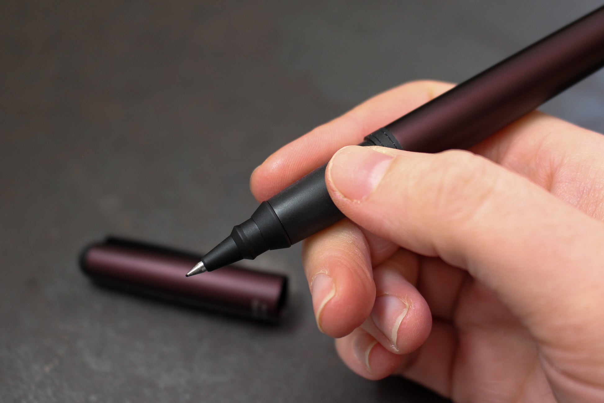 OHTO CR01 Ceramic Roller Pen - Matte Wine | Flywheel | Stationery | Tasmania