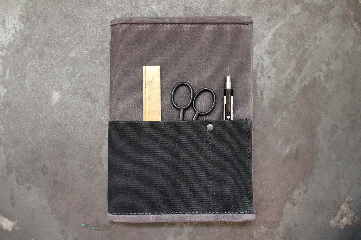 Parchment & Hide A5 Notebook Cover - Grey & Black | Flywheel | Stationery | Tasmania