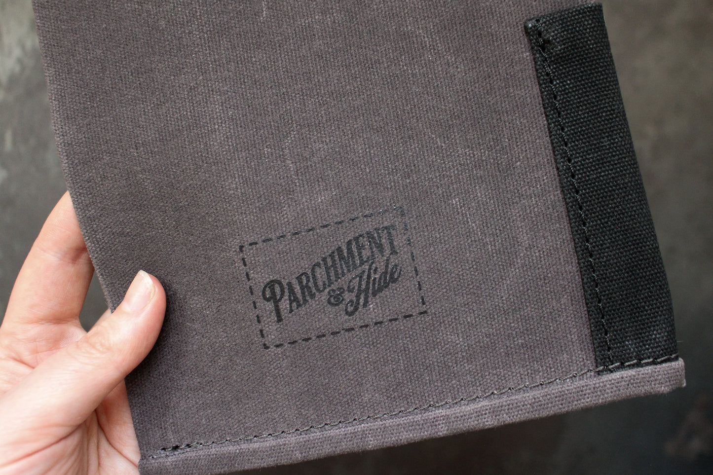 Parchment & Hide A5 Notebook Cover - Grey & Black | Flywheel | Stationery | Tasmania