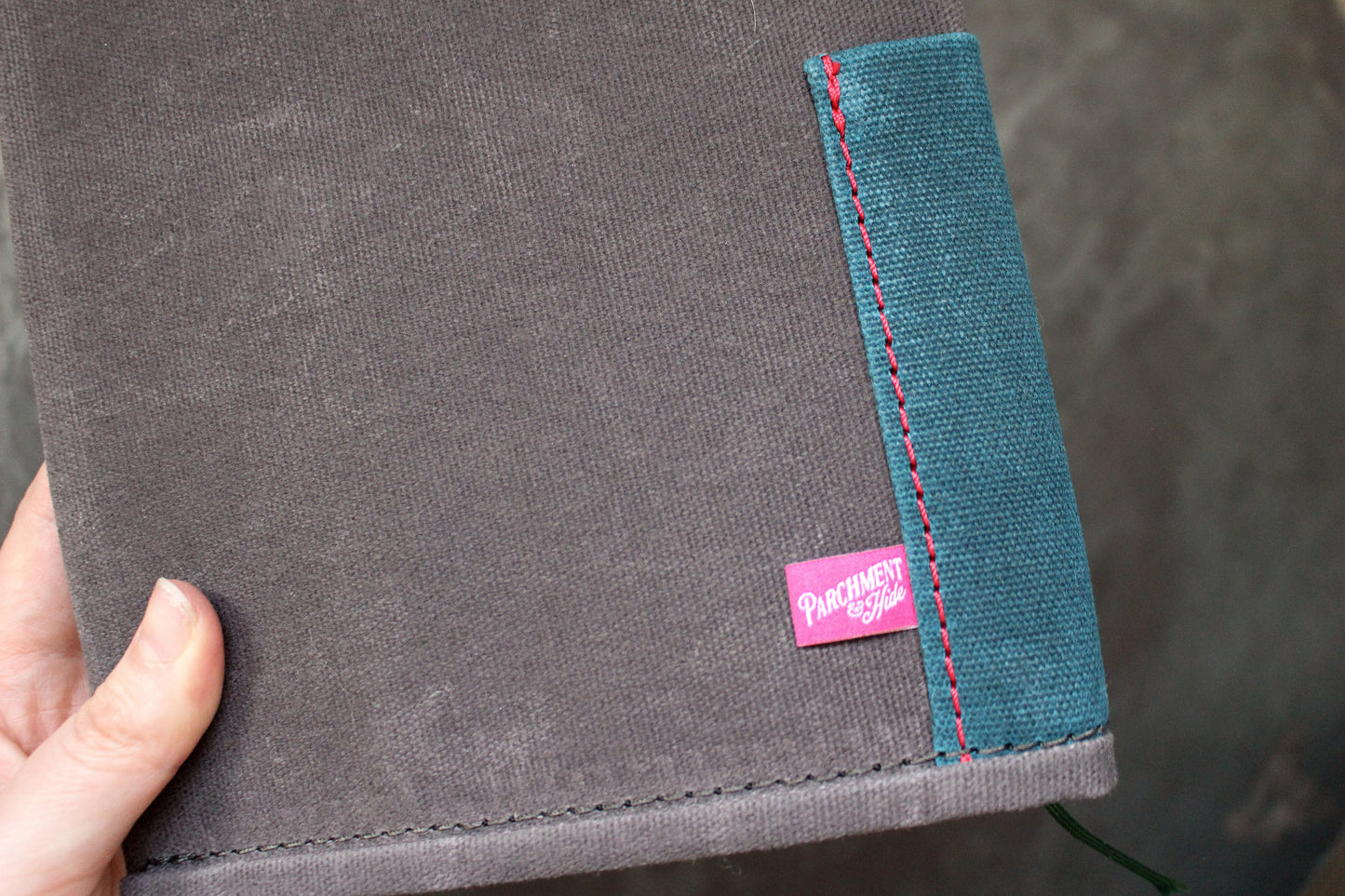 Parchment & Hide A5 Notebook Cover - Grey & Teal | Flywheel | Stationery | Tasmania
