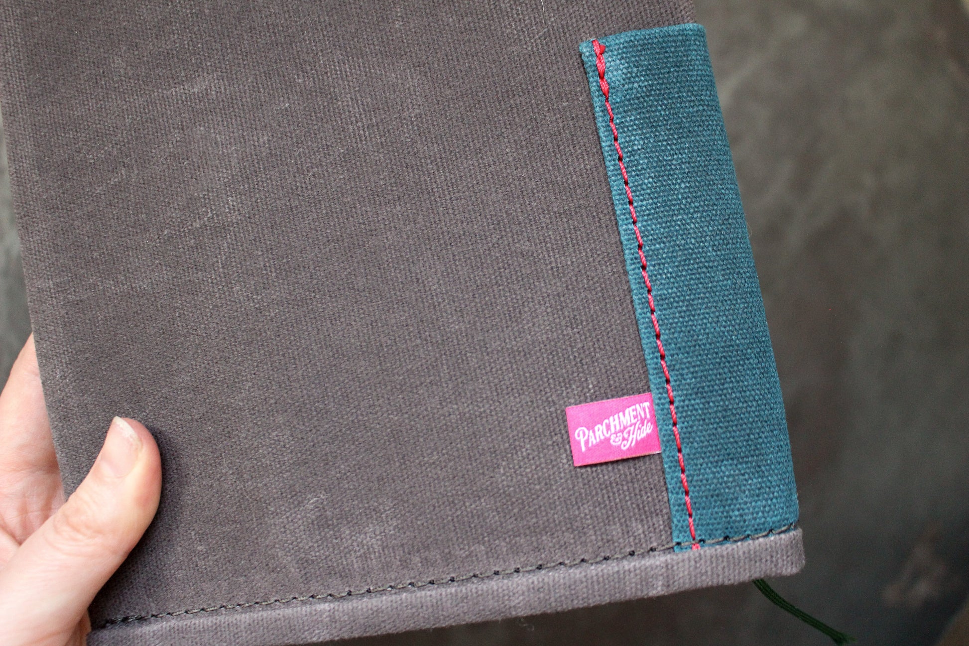 Parchment & Hide A5 Notebook Cover - Grey & Teal | Flywheel | Stationery | Tasmania