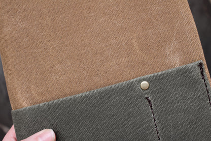 Parchment & Hide A5 Notebook Cover - Tan & Khaki | Flywheel | Stationery | Tasmania
