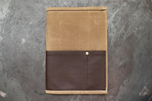 Parchment & Hide A5 Notebook Cover - Tan & Leather | Flywheel | Stationery | Tasmania