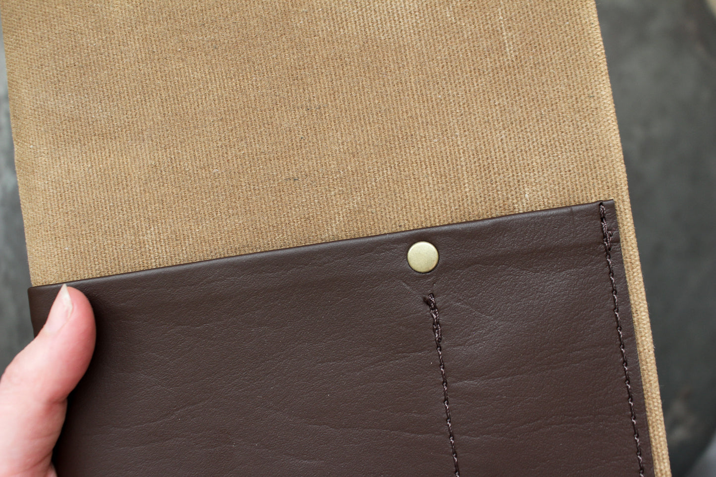 Parchment & Hide A5 Notebook Cover - Tan & Leather | Flywheel | Stationery | Tasmania