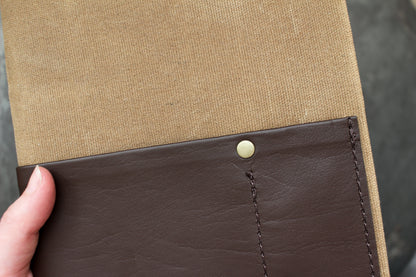 Parchment & Hide A5 Notebook Cover - Tan & Leather | Flywheel | Stationery | Tasmania