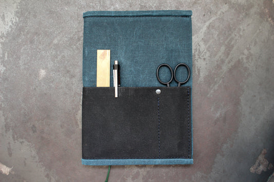 Parchment & Hide A5 Notebook Cover - Teal & Black | Flywheel | Stationery | Tasmania