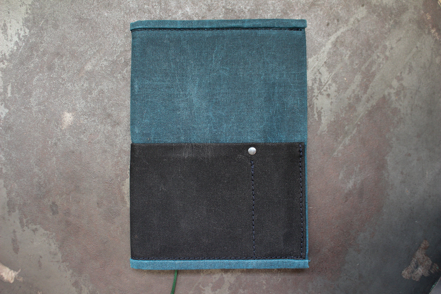 Parchment & Hide A5 Notebook Cover - Teal & Black | Flywheel | Stationery | Tasmania
