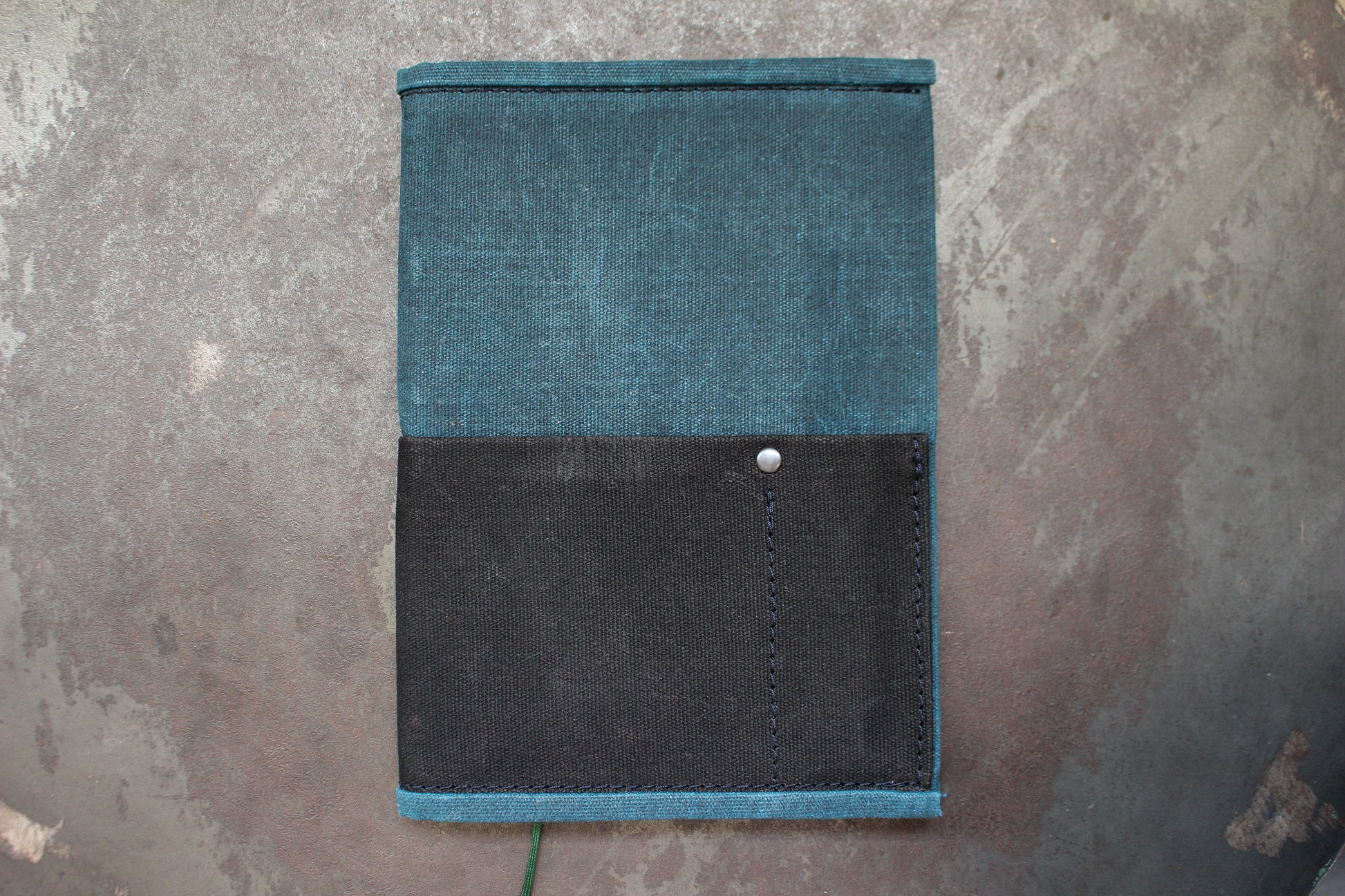 Parchment & Hide A5 Notebook Cover - Teal & Black | Flywheel | Stationery | Tasmania