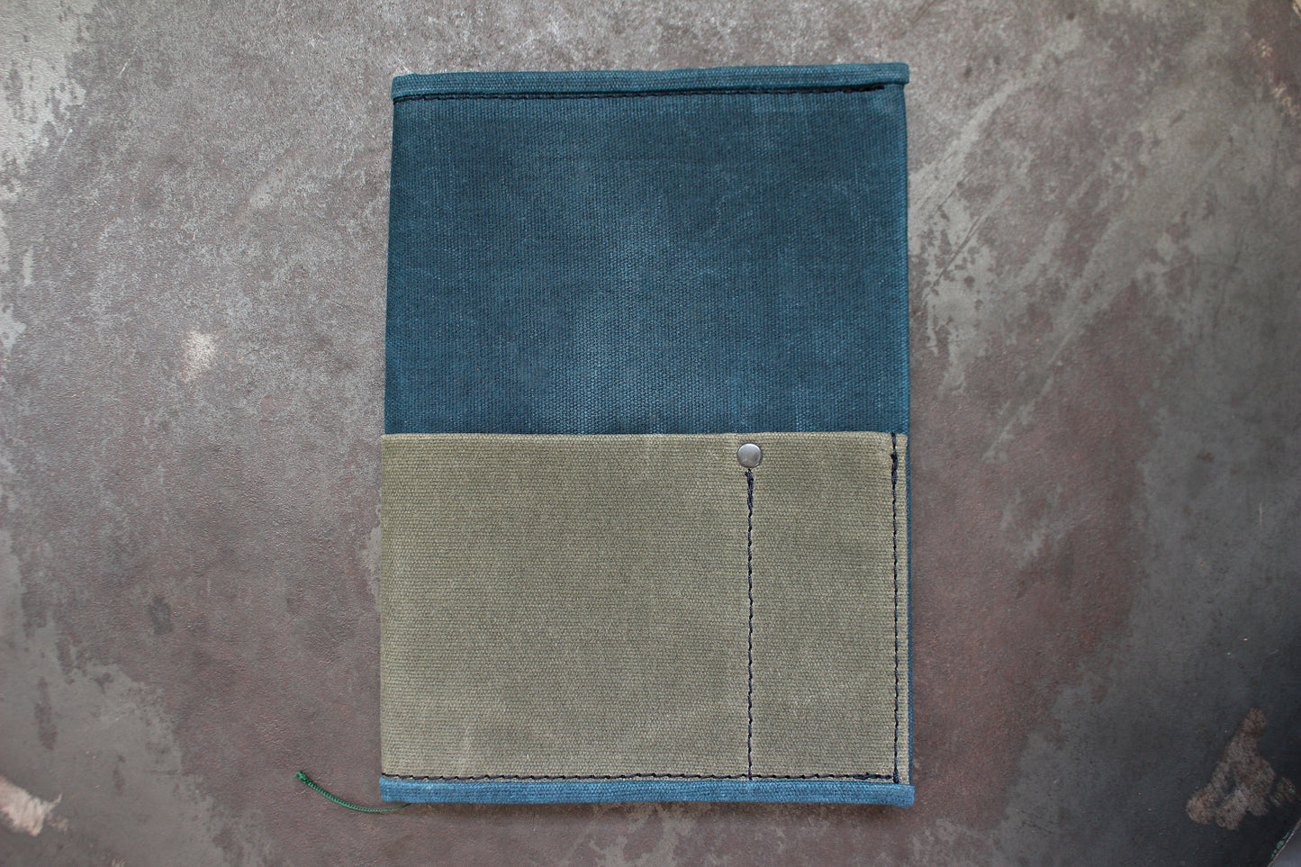 Parchment & Hide A5 Notebook Cover - Teal & Khaki | Flywheel | Stationery | Tasmania