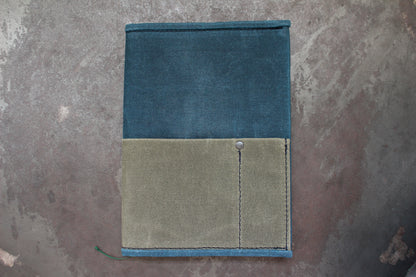 Parchment & Hide A5 Notebook Cover - Teal & Khaki | Flywheel | Stationery | Tasmania