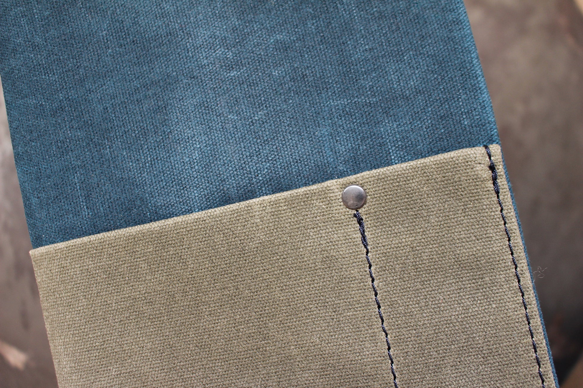 Parchment & Hide A5 Notebook Cover - Teal & Khaki | Flywheel | Stationery | Tasmania