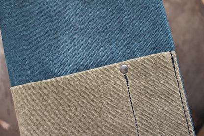 Parchment & Hide A5 Notebook Cover - Teal & Khaki | Flywheel | Stationery | Tasmania