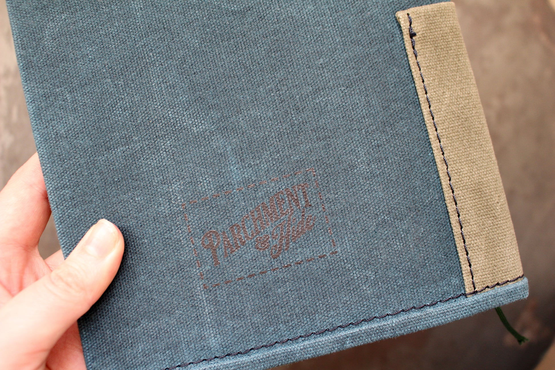 Parchment & Hide A5 Notebook Cover - Teal & Khaki | Flywheel | Stationery | Tasmania