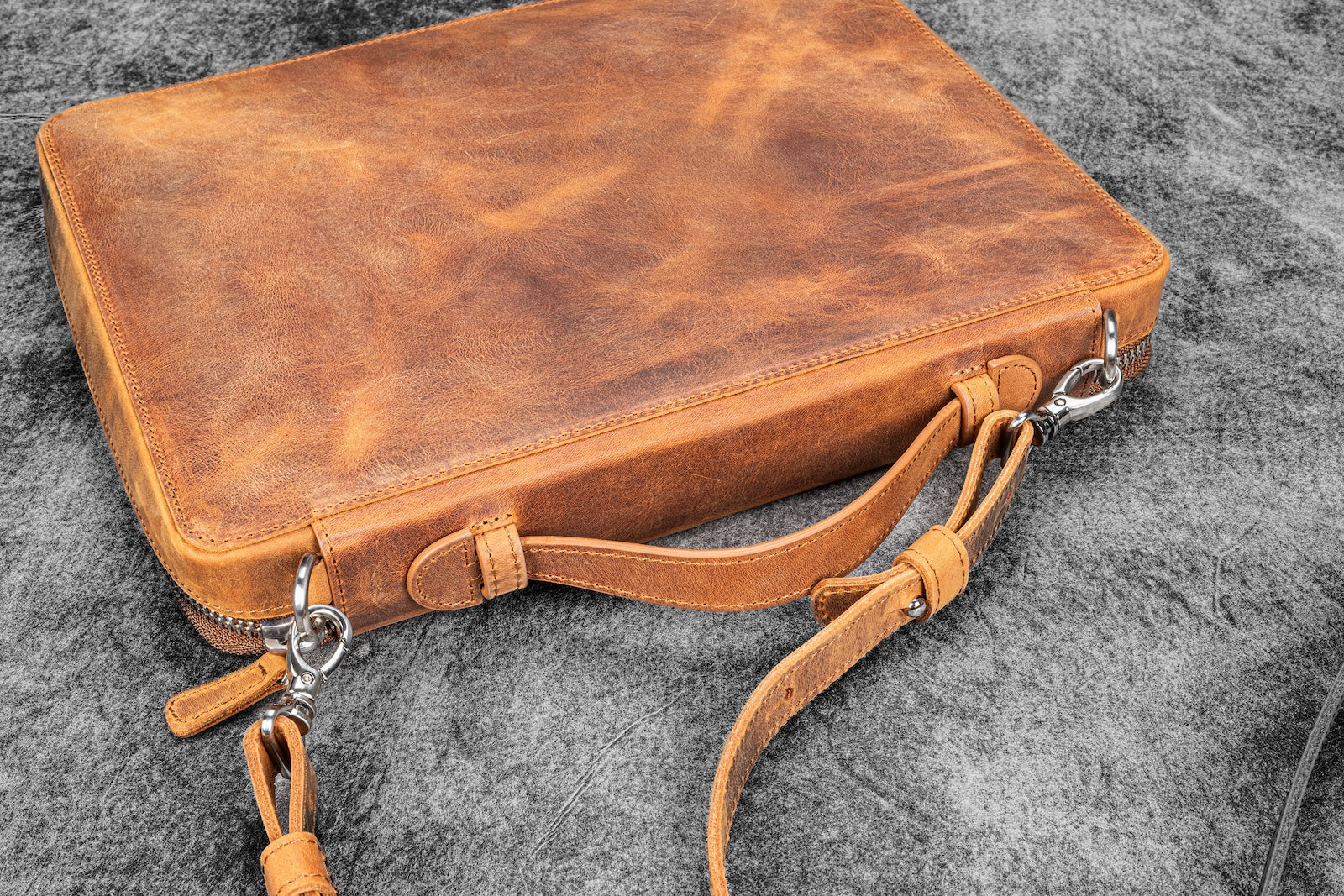 Galen Leather Compendium Bag - Crazy Horse Brown | Flywheel | Stationery | Tasmania