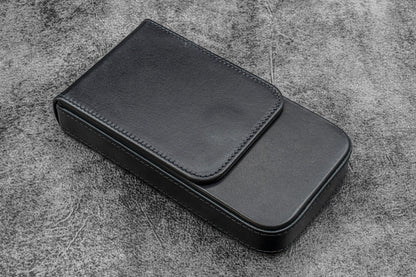 Galen Leather Magnum Opus 3 Slot Pen Case - Black | Flywheel | Stationery | Tasmania