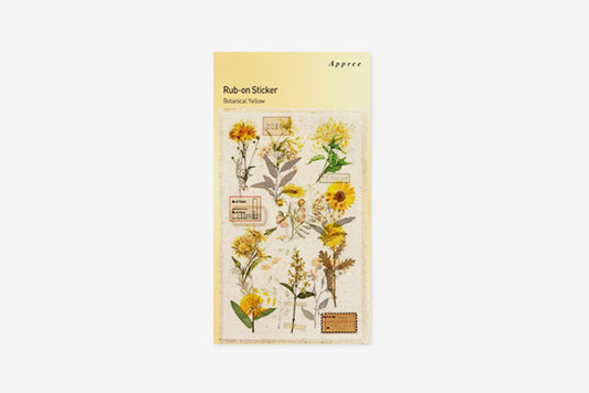 Appree Rub-On Stickers - Botanical Yellow | Flywheel | Stationery | Tasmania
