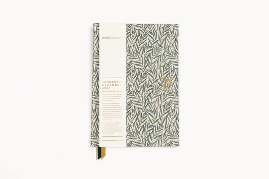 Bespoke Letterpress 2027 Desktop Planner - Golden Wattle Flywheel Stationery Tasmania
