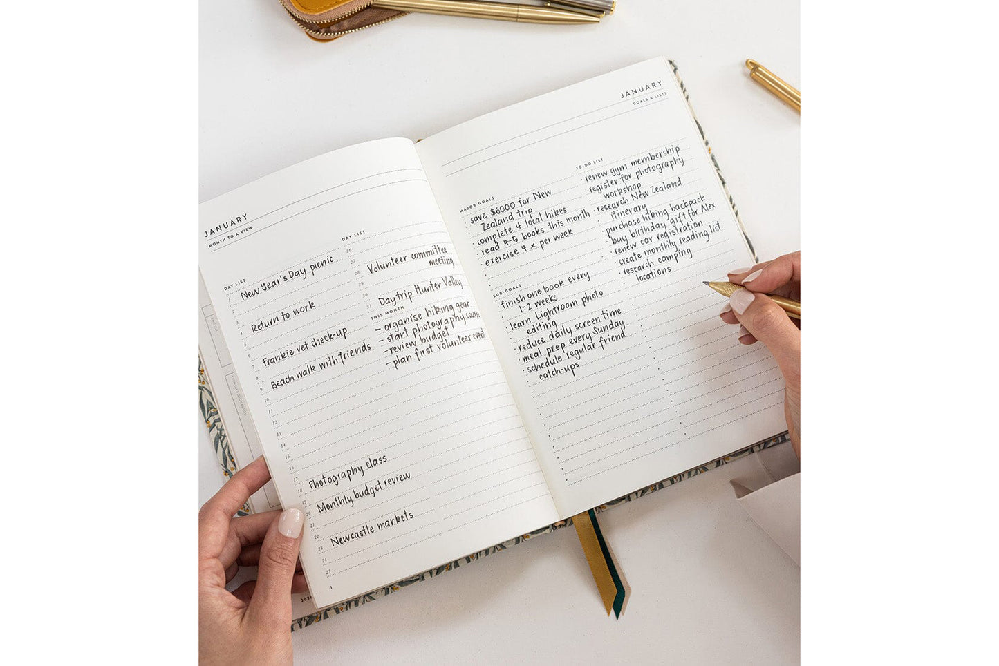 Bespoke Letterpress 2027 Desktop Planner - Golden Wattle Flywheel Stationery Tasmania