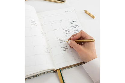 Bespoke Letterpress 2027 Desktop Planner - Golden Wattle Flywheel Stationery Tasmania