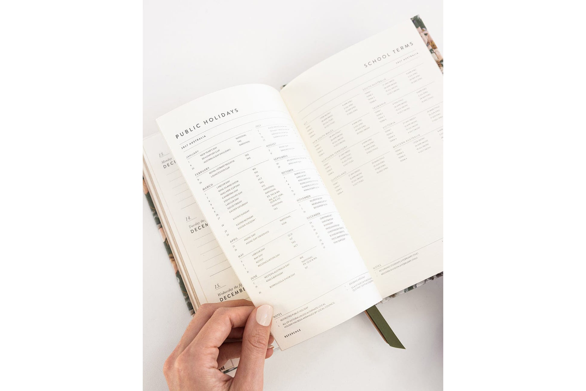 Bespoke Letterpress 2027 Petite Planner - Ashbourne Garden Flywheel Stationery Tasmania