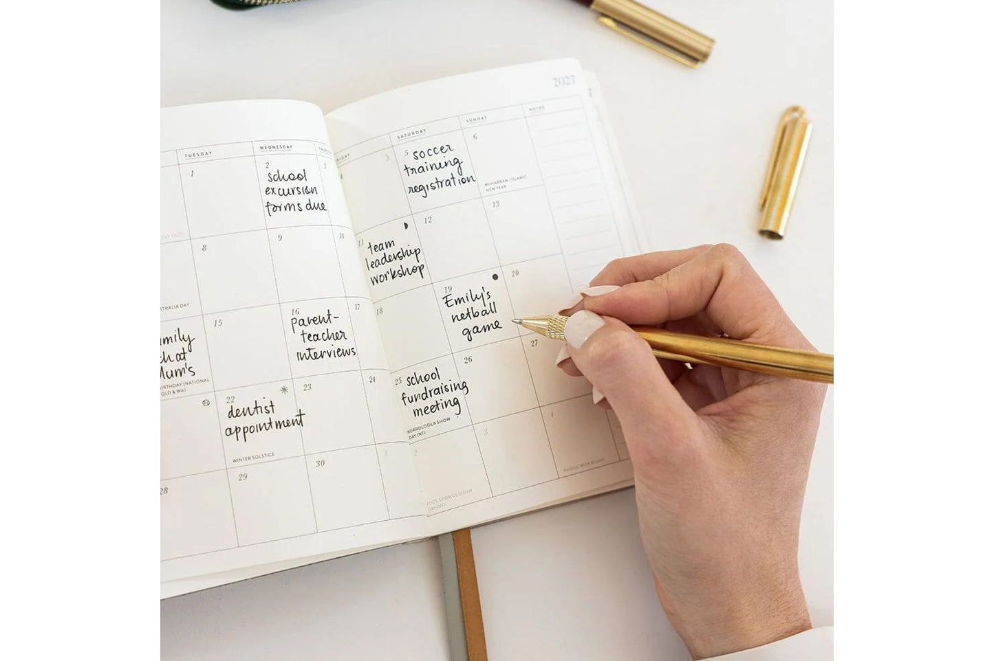 Bespoke Letterpress 2027 Pocket Planner - Willowmere Flywheel Stationery Tasmania