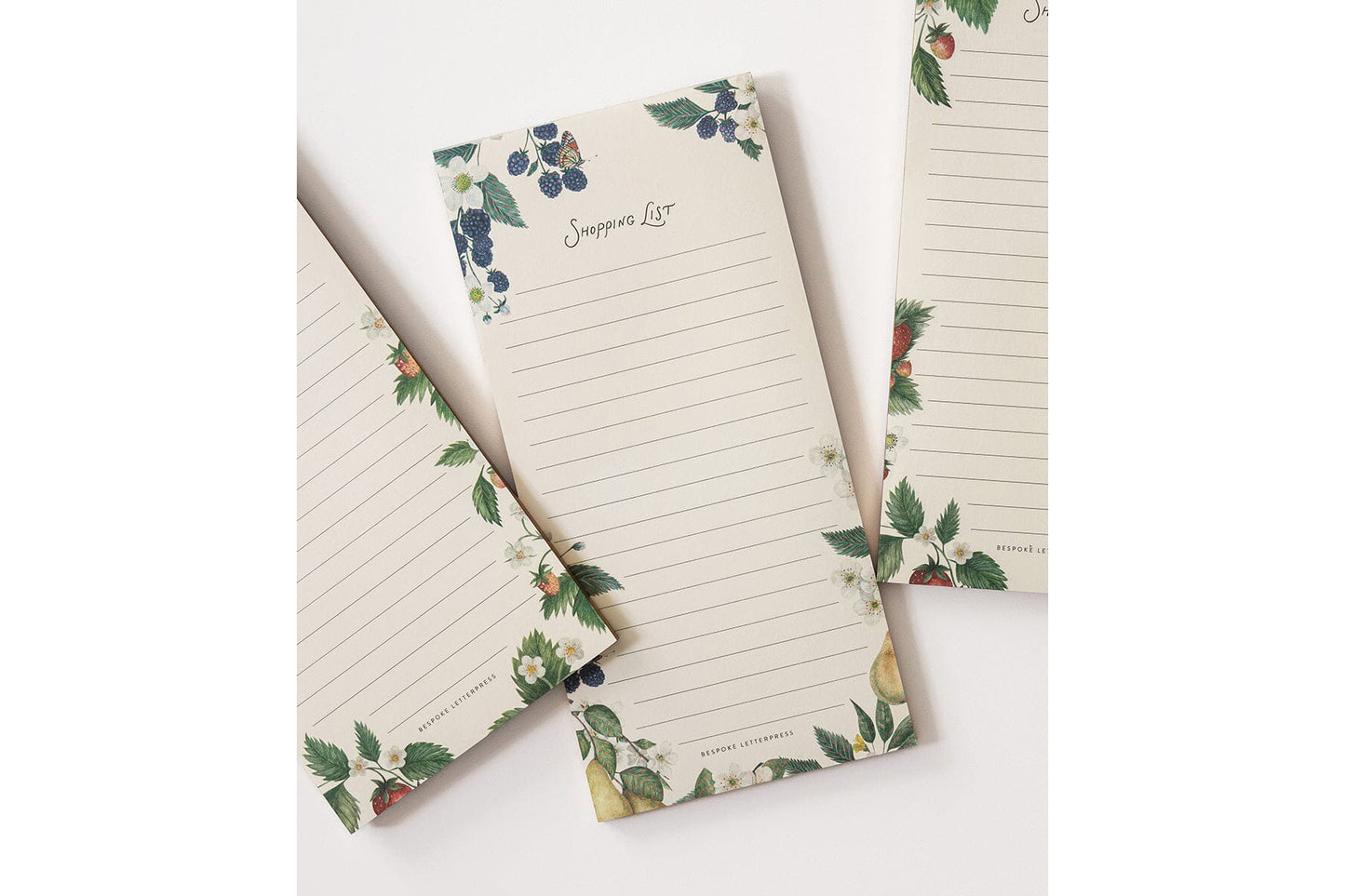 Bespoke Letterpress DL Notepad - Pears Shopping List Flywheel Stationery Tasmania