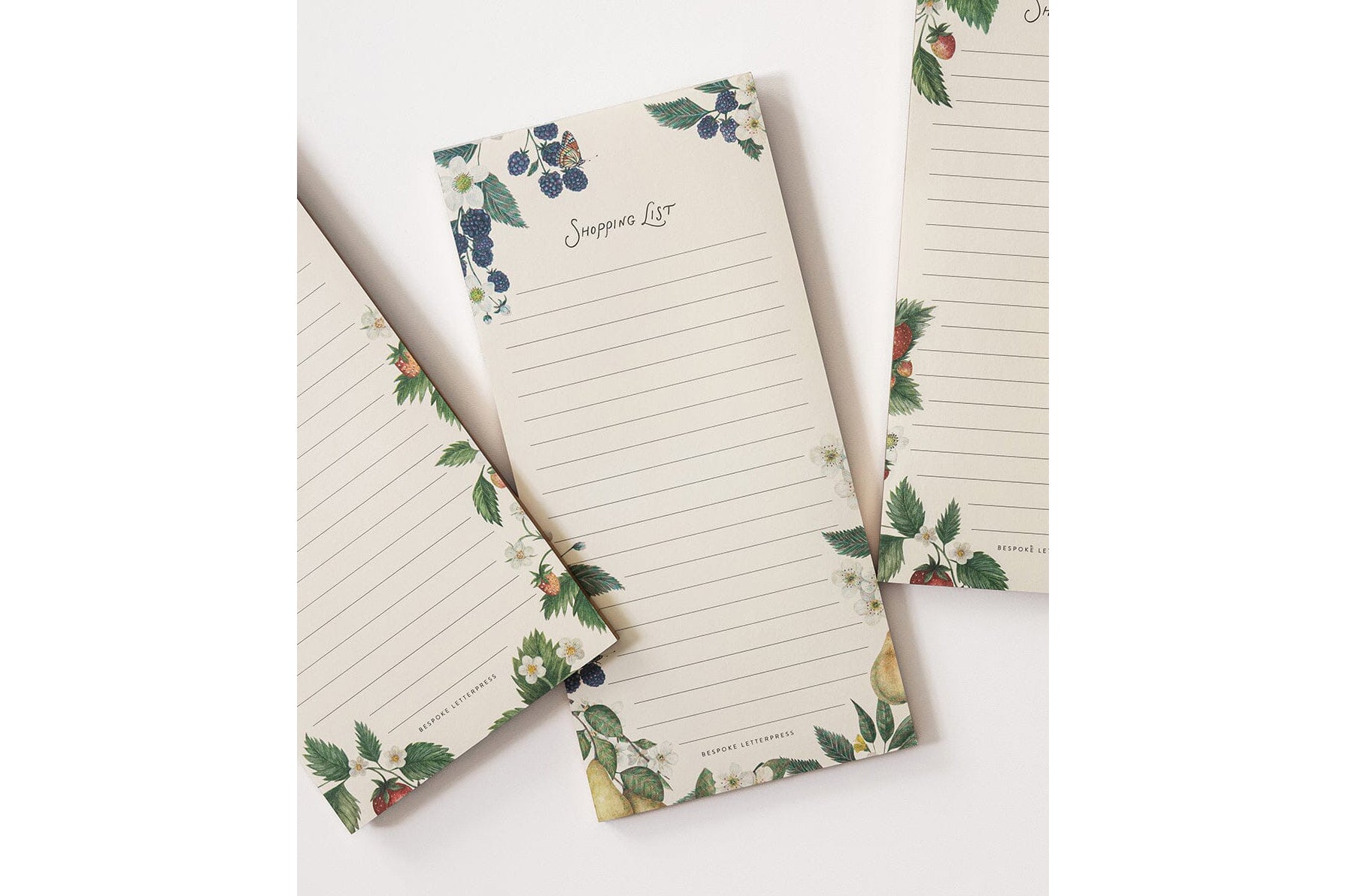 Bespoke Letterpress DL Notepad - Pears Shopping List Flywheel Stationery Tasmania