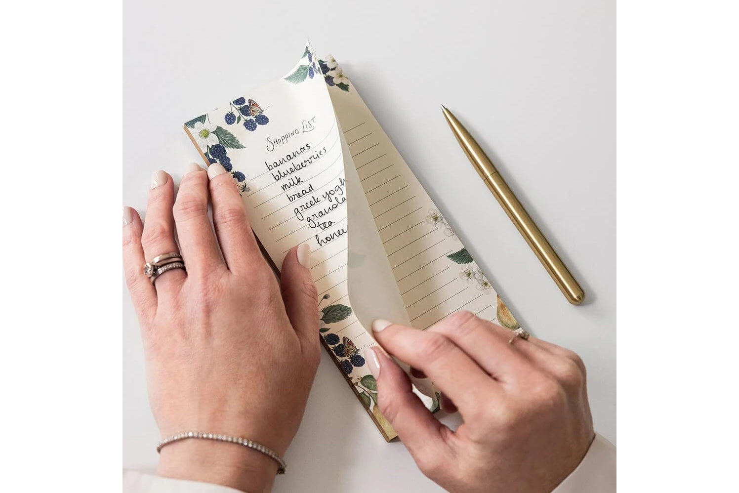 Bespoke Letterpress DL Notepad - Pears Shopping List Flywheel Stationery Tasmania