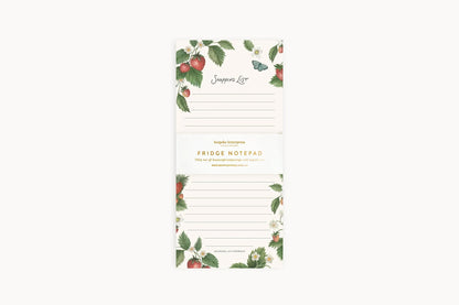 Bespoke Letterpress DL Notepad - Strawberries Shopping List Flywheel Stationery Tasmania