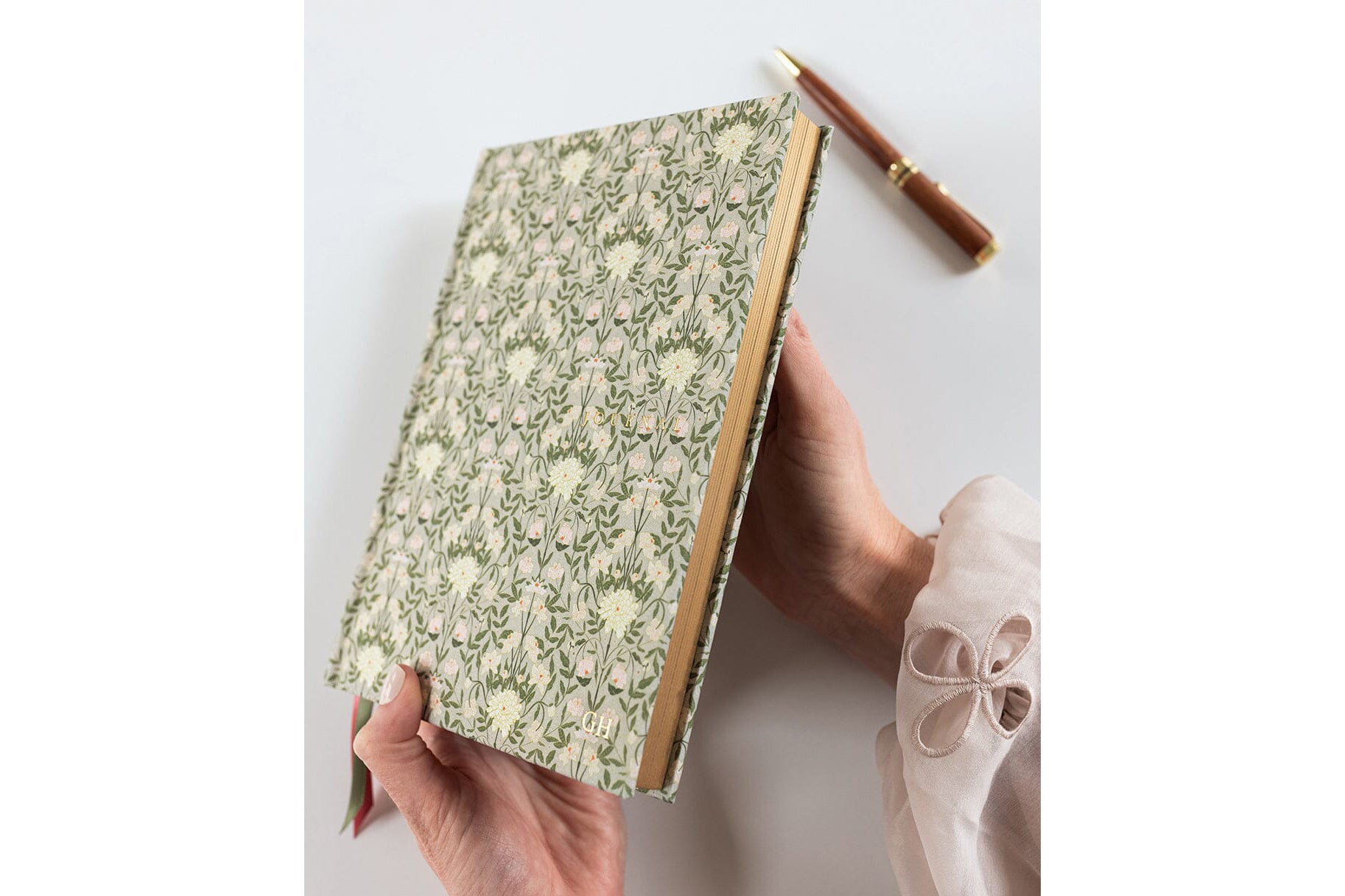 Bespoke Letterpress Lined Linen Journal - Bloomere Flywheel Stationery Tasmania