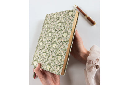 Bespoke Letterpress Lined Linen Journal - Bloomere Flywheel Stationery Tasmania