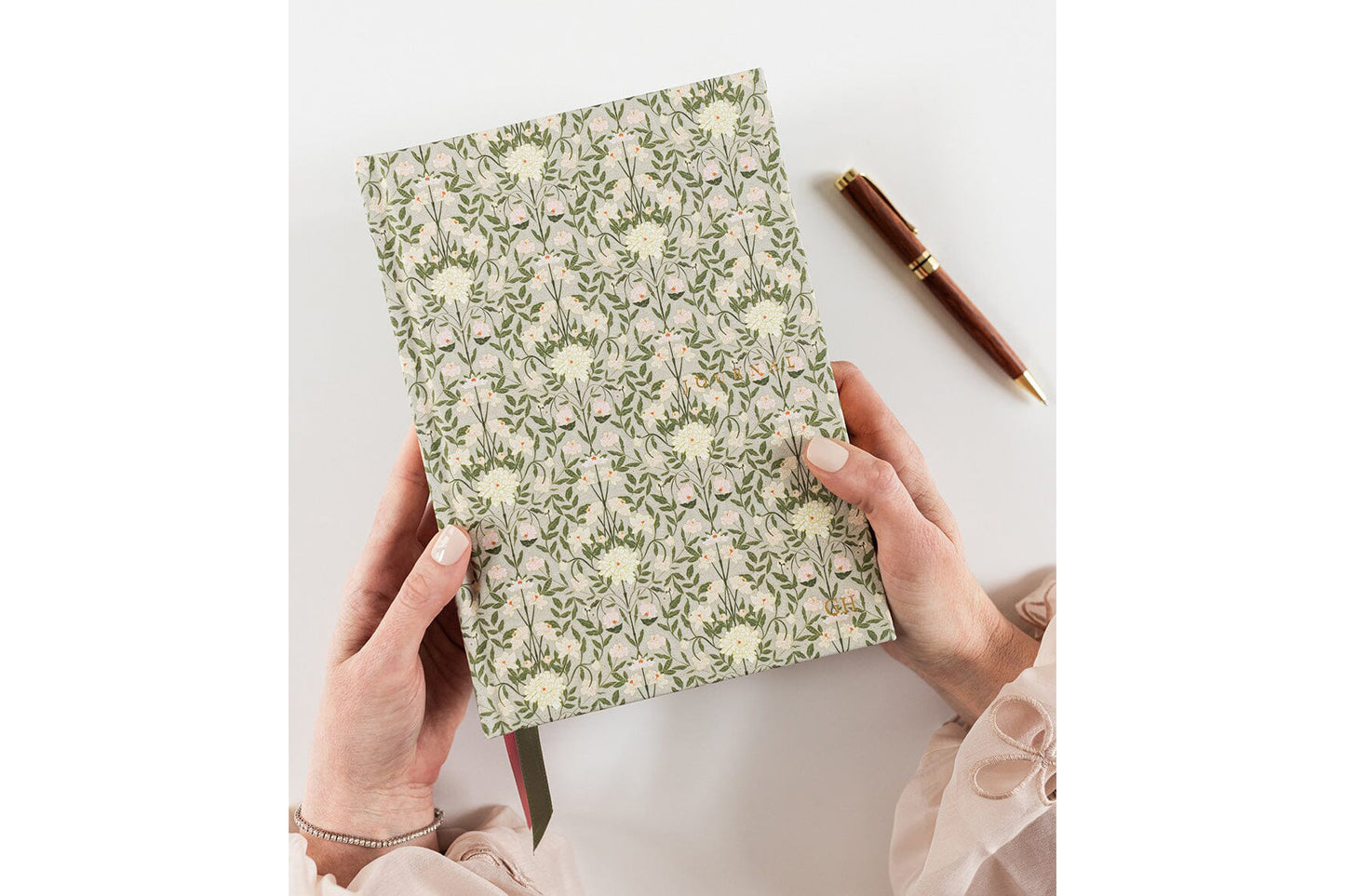 Bespoke Letterpress Lined Linen Journal - Bloomere Flywheel Stationery Tasmania