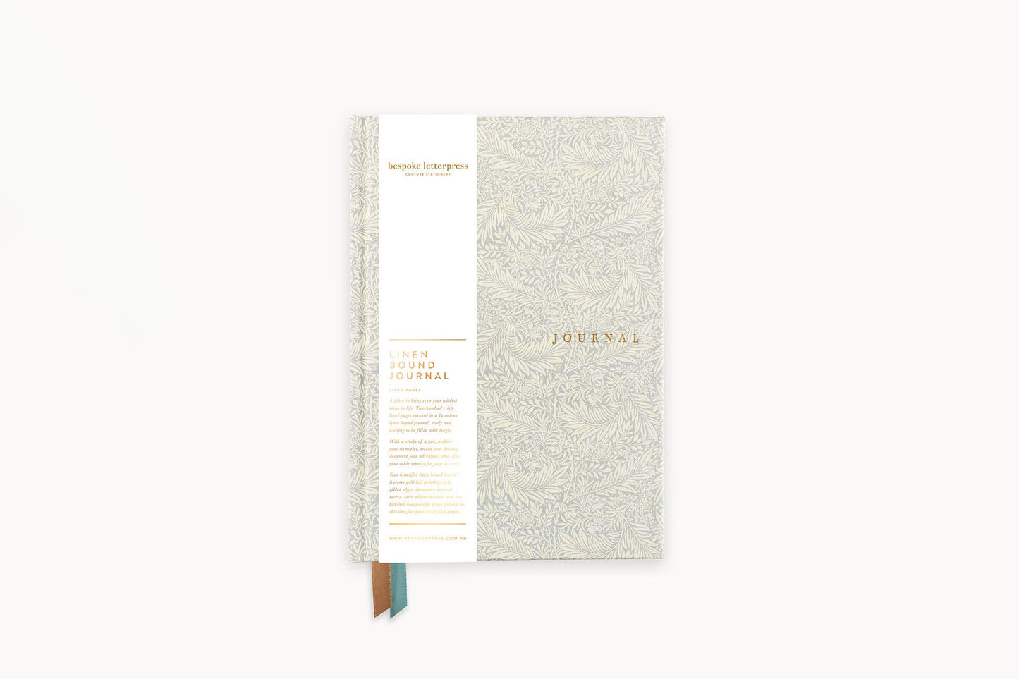Bespoke Letterpress Lined Linen Journal - Dune Thicket Flywheel Stationery Tasmania