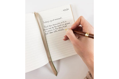 Bespoke Letterpress Lined Linen Pocket Journal - Desert Sand Flywheel Stationery Tasmania