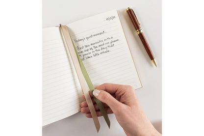 Bespoke Letterpress Lined Linen Pocket Journal - Desert Sand Flywheel Stationery Tasmania