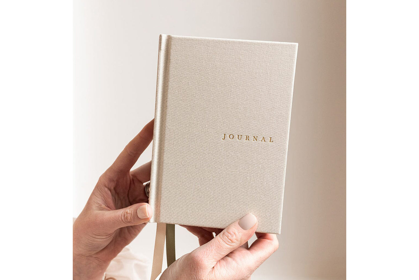 Bespoke Letterpress Lined Linen Pocket Journal - Desert Sand Flywheel Stationery Tasmania