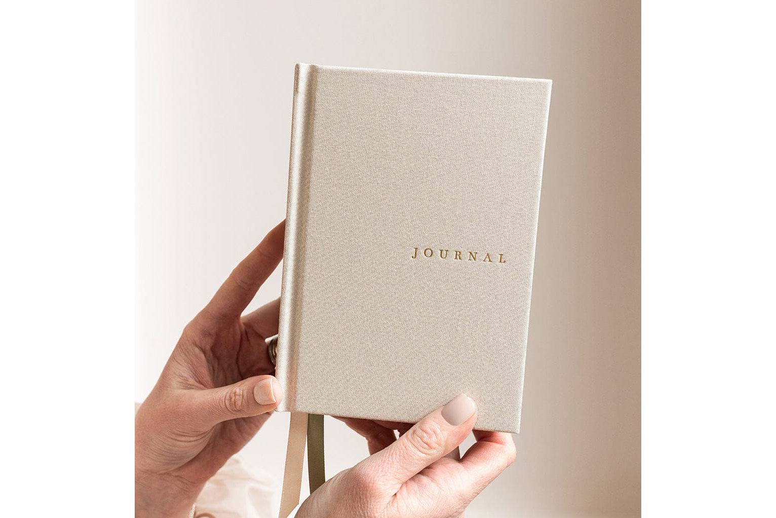 Bespoke Letterpress Lined Linen Pocket Journal - Desert Sand Flywheel Stationery Tasmania