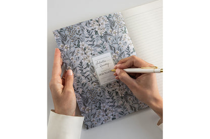 Bespoke Letterpress Workbook - Ivory Garden Flywheel Stationery Tasmania