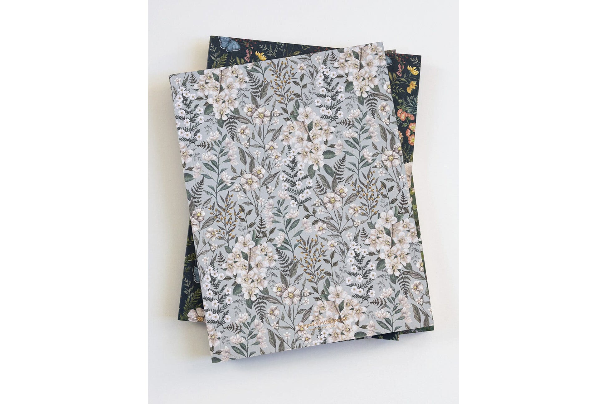 Bespoke Letterpress Workbook - Ivory Garden Flywheel Stationery Tasmania