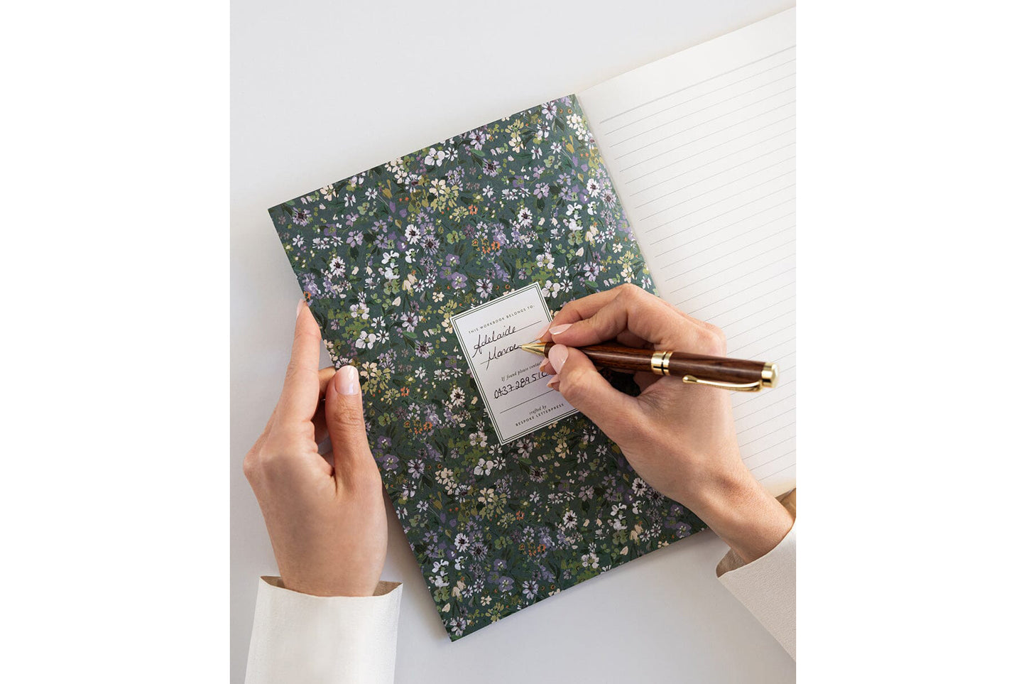 Bespoke Letterpress Workbook - Summer Perennials Flywheel Stationery Tasmania