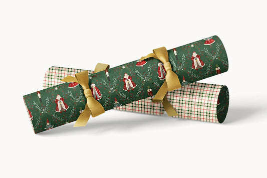 Bespoke Letterpress 10 Pack Christmas Cracker Kit - Mr & Mrs Claus Flywheel Stationery Tasmania