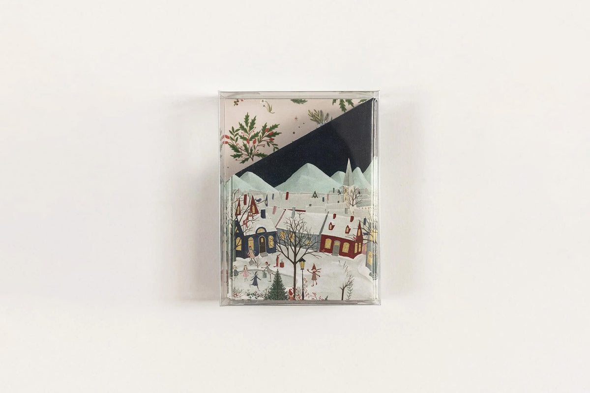 Bespoke Letterpress 10 Pack Christmas Paper Crowns - Christmas Village Flywheel Stationery Tasmania