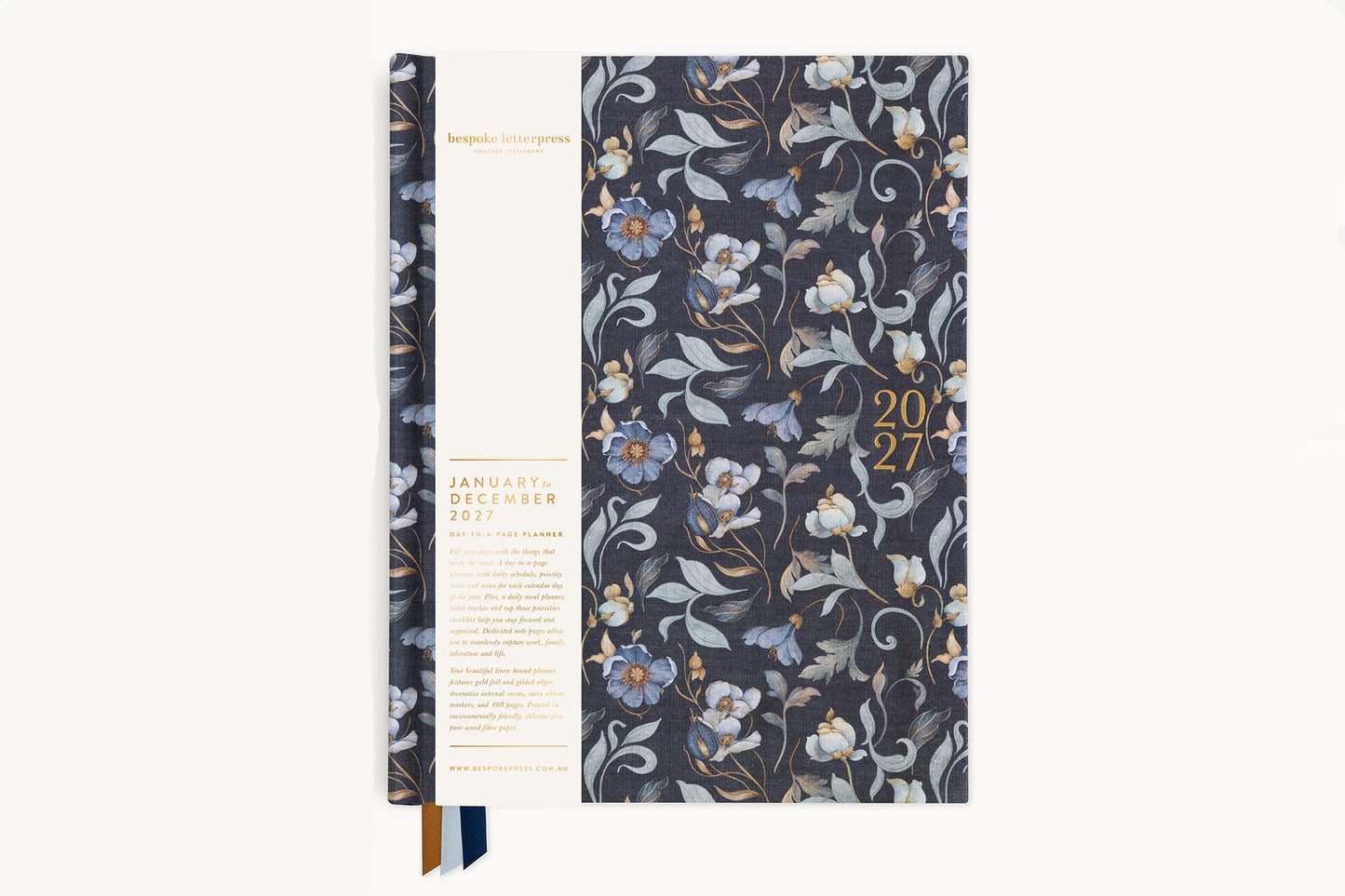 Bespoke Letterpress 2027 Day to Page Large Planner - Somerset Estate Flywheel Stationery Tasmania